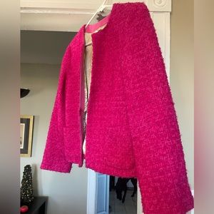 J Crew hot pink wool coat
